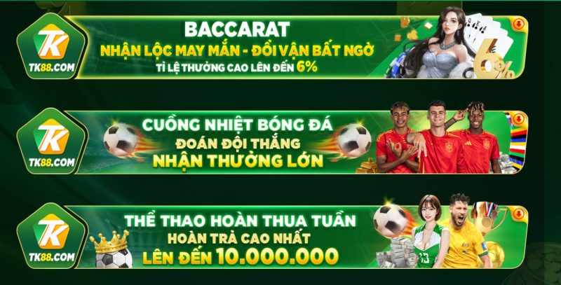 Khuyến mại TK88 không chỉ giúp người chơi tăng vốn cược mà còn mang lại cơ hội thắng lớn